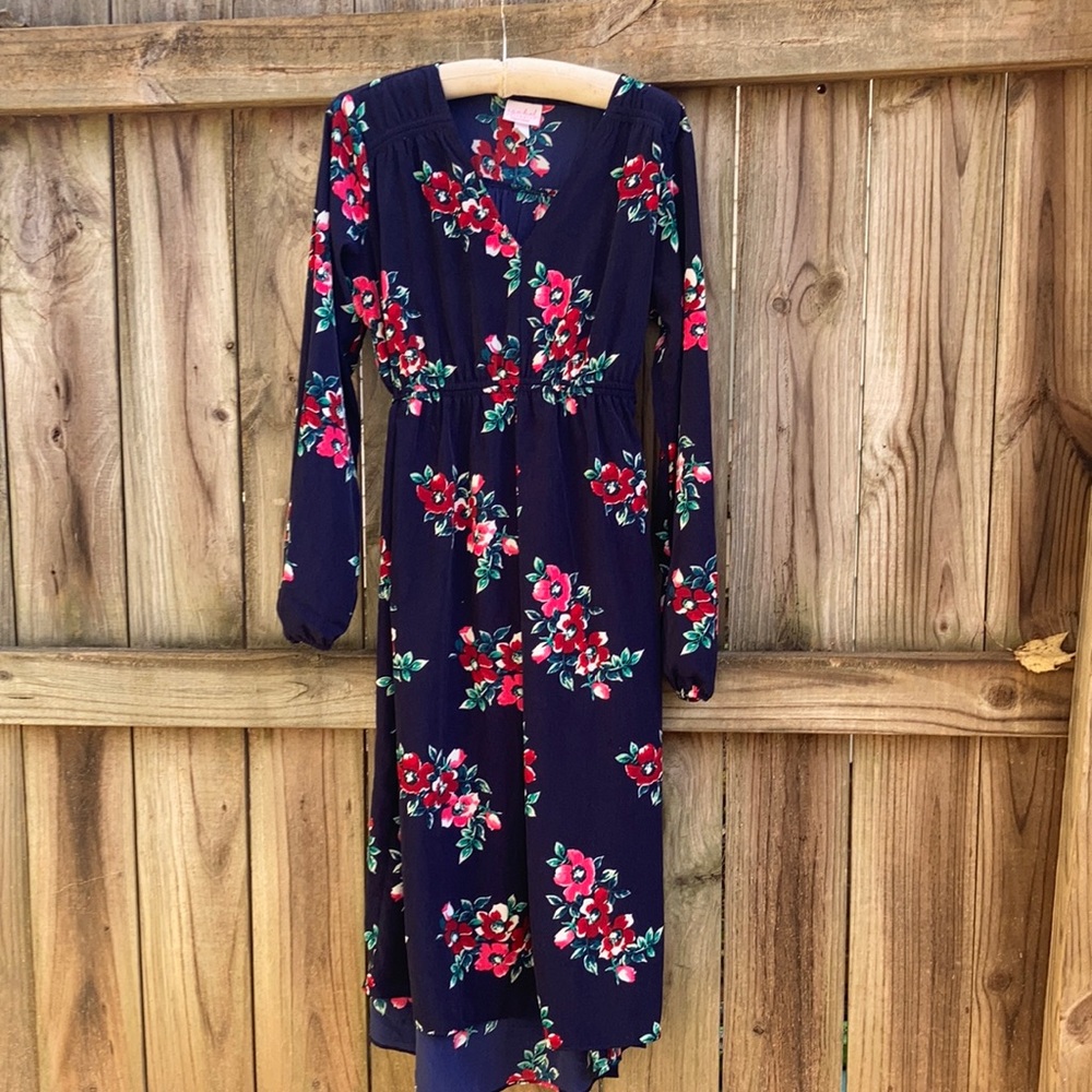 Isabel maternity blue floral dress